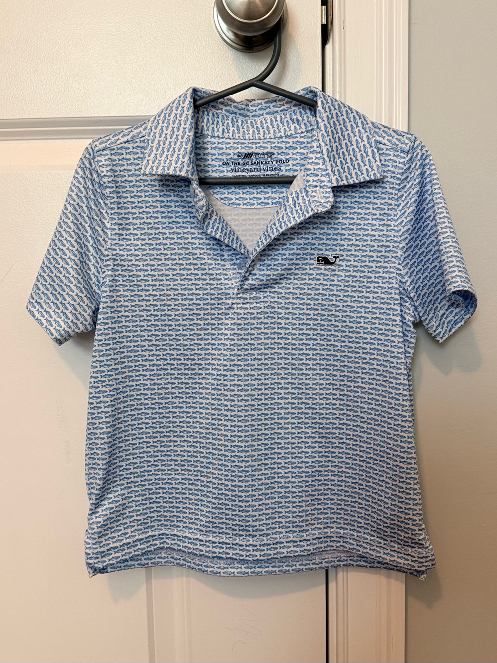 Vineyard Vines Boys 4T Blue & White Micro Whale Polo